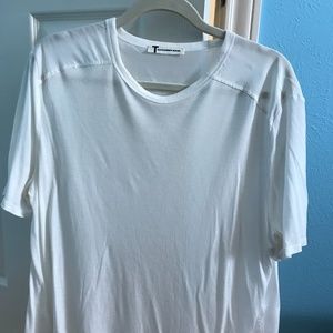 Alexander Wang white t with sheer silk back